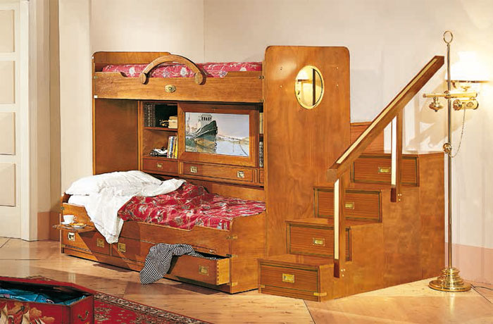 Итальянская детская мебель для двух мальчиков, ком.245: двухъярусная кровать, CAROTI, Италия