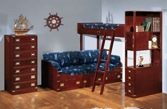 Итальянская детская мебель  для двух мальчиков, ком.241, двухъярусная кровать, CAROTI, Италия