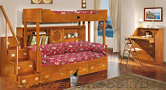  CAROTI (Италия) Итальянская детская кровать для двоих детей, композиция 230 