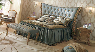  RIVA MOBILI D'ARTE (Италия) Кровать с мягким изголовьем классика, коллекция SENSAZIONI , композиция 08 