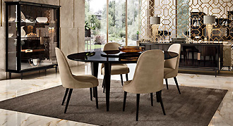  PM4 (Италия) Мебель в гостиную, коллекция  MIRACLE , композиция 01, круглый стол, витрина, буфет 