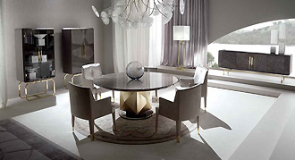  GIORGIO COLLECTION (Италия) Мебель гостиная, коллекция INFINITY, композиция 03, круглый обеденный стол 