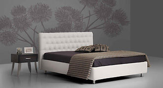  PIERMARIA (Италия) Коллекция LETTI BEDS , кровать WINTON, кровать с мягким изголовьем (белая) 