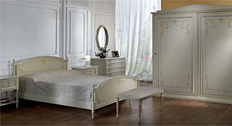  PELLEGATTA (Италия) Спальня белая, классика, модель ALBA, кровать, шкаф-купе, комод 