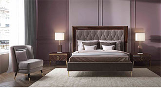  CAPITAL (Италия) Мебель для спальни, кровать с мягким изголовьем KIA 