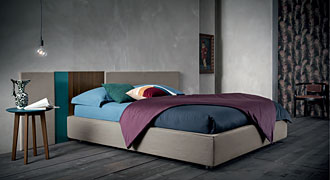  DALL AGNESE (Италия) Кровать с мягким изголовьем SQUARE, современный стиль 