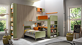  SILOMA (Италия) Мебель детская коллекция TAG, комп. TAG 30, кровать двухъярусная 